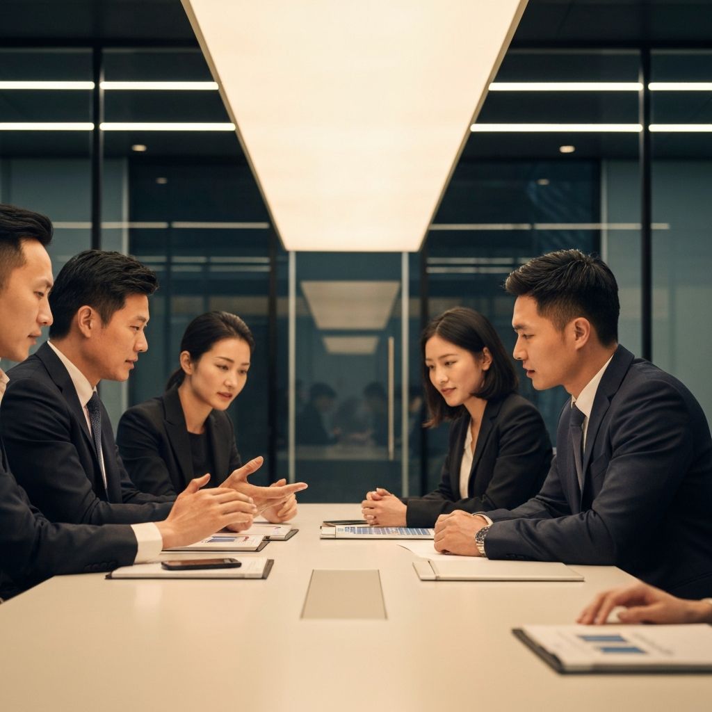 Executive team collaborating in a boardroom